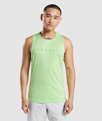 Camiseta Tirantes Gymshark Deporte Stripe Hombre Verde | CO 3246CTV